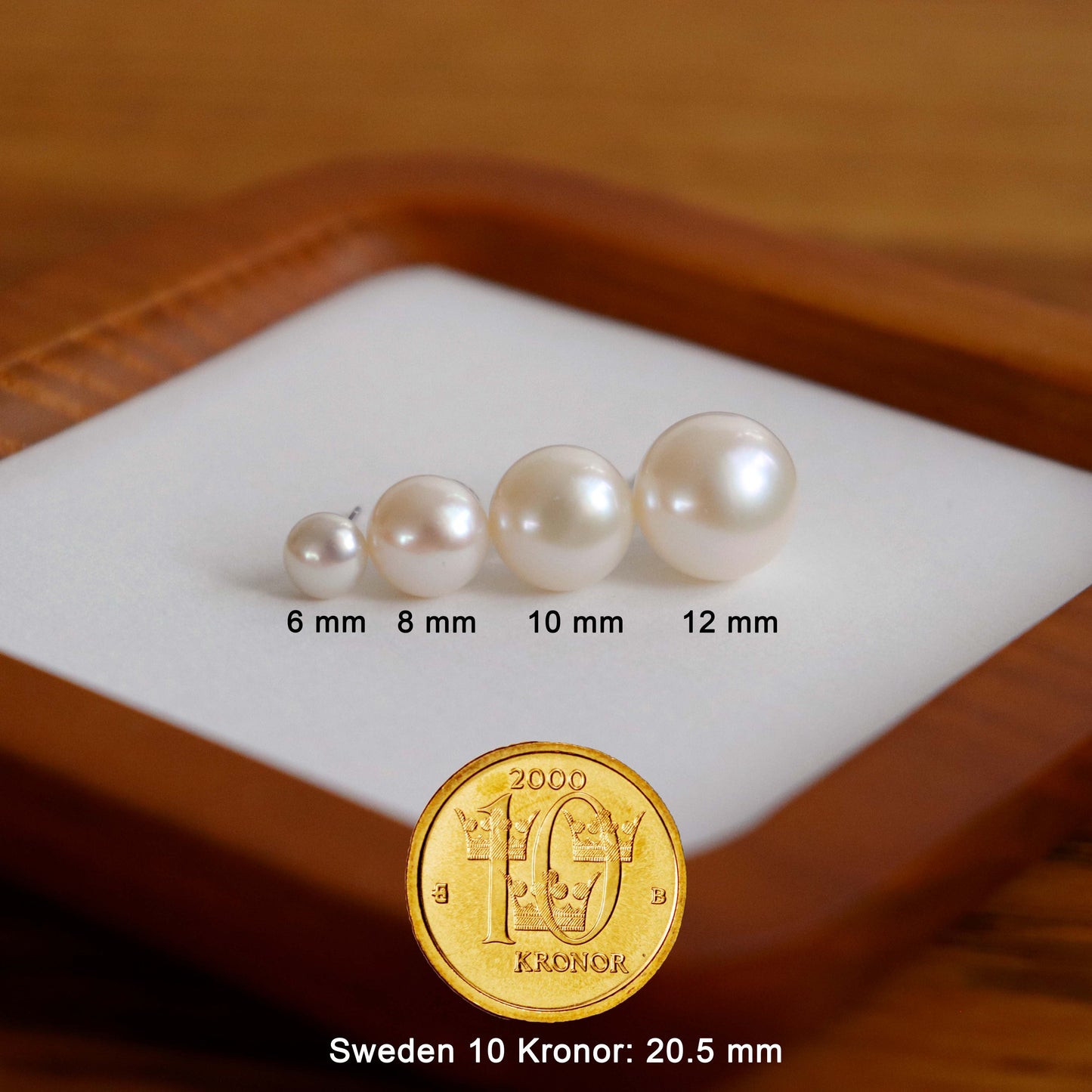 6 mm pearl stud earrings