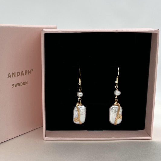 Genuine pearl baroque drop earrings