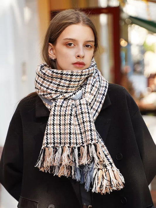 Houndstooth Cashmere Scarf/Shawl