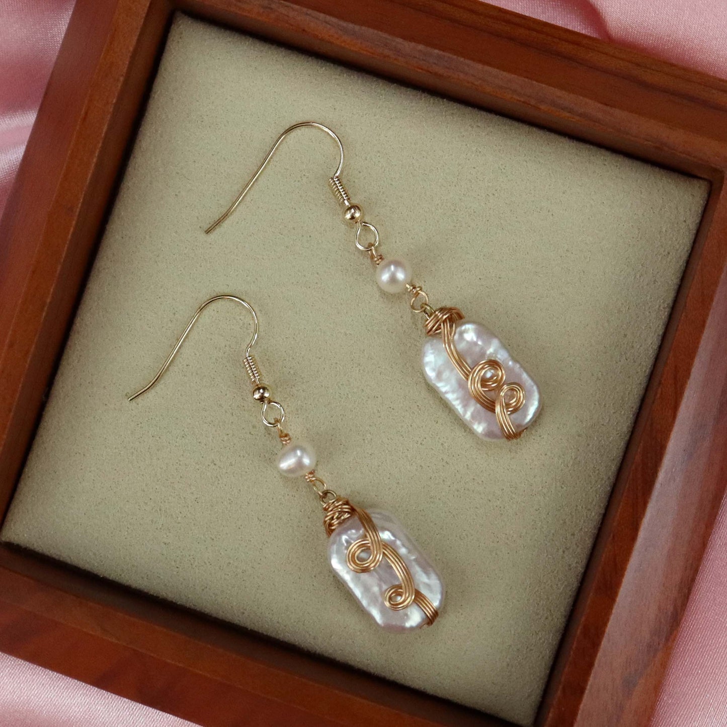 Genuine pearl baroque drop earrings