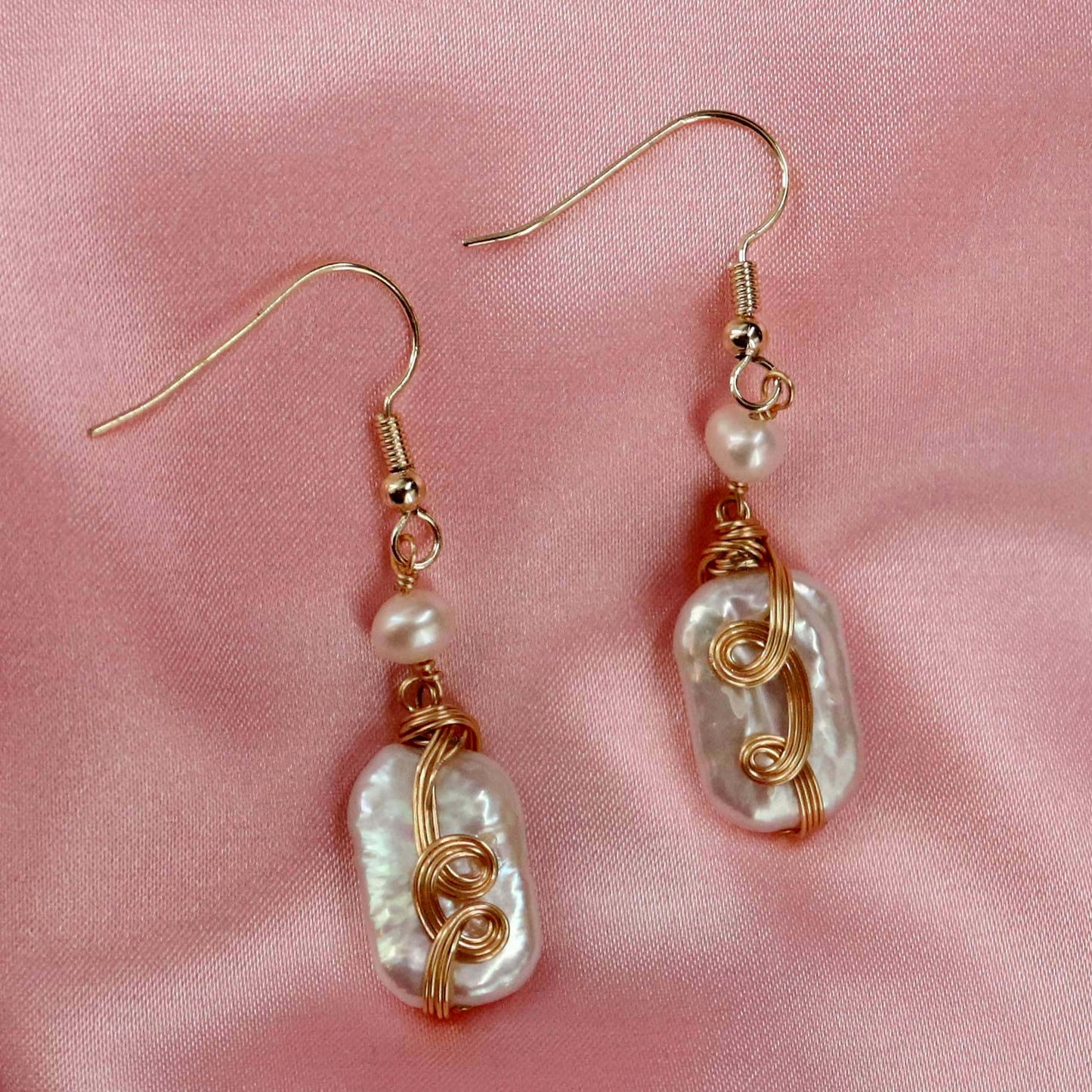 Genuine pearl baroque drop earrings