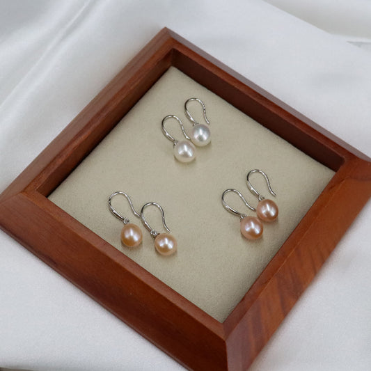 Genuine pearl drop earrings