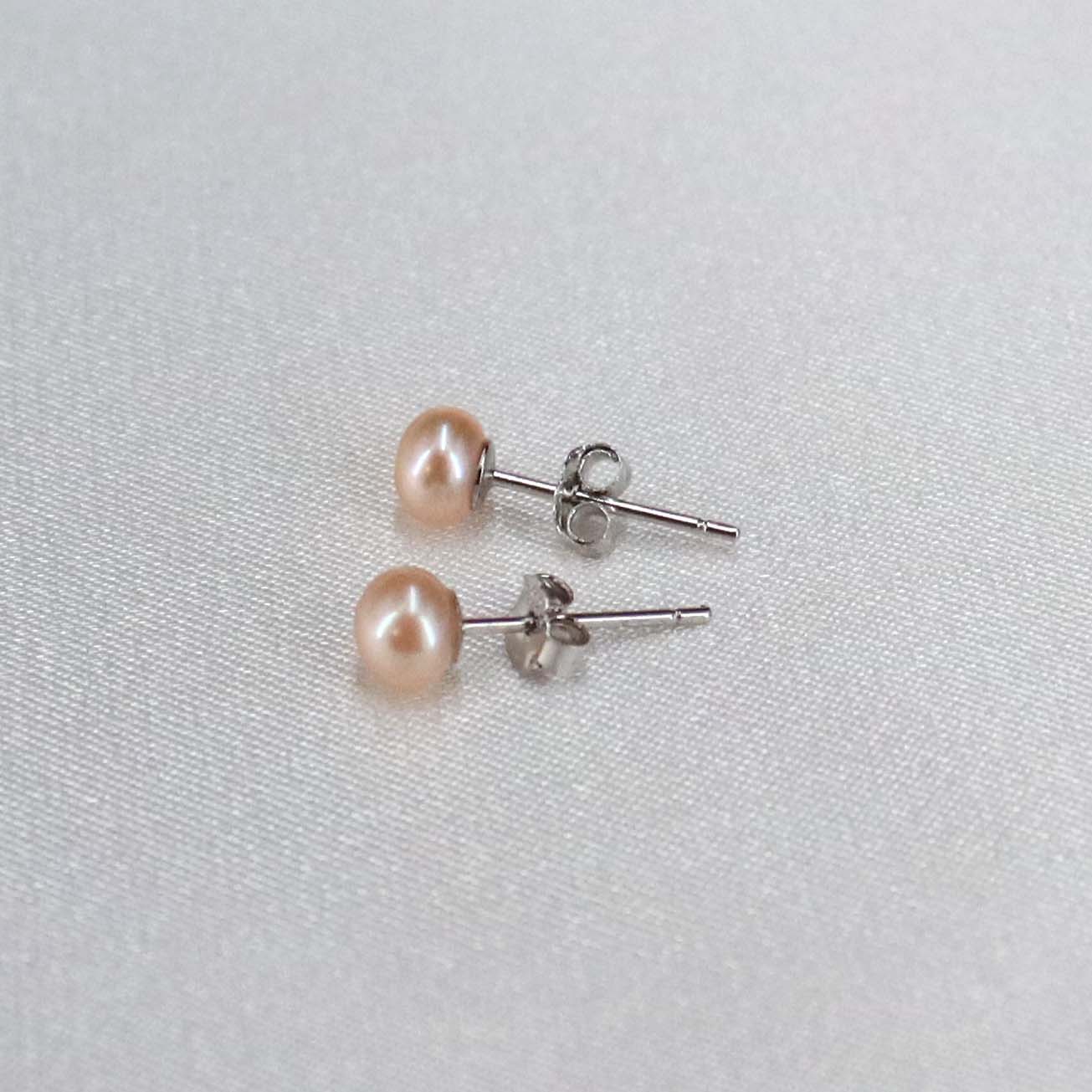 6 mm pearl stud earrings