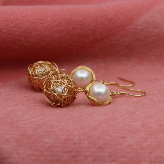 Genuine pearl drop earrings