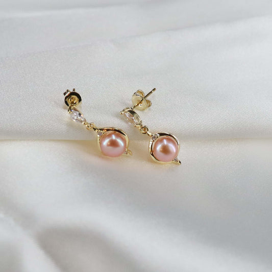 Genuine pearl drop earrings