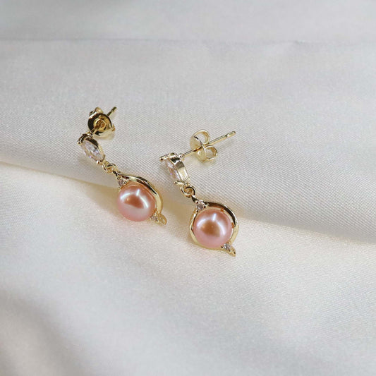 Genuine pearl drop earrings